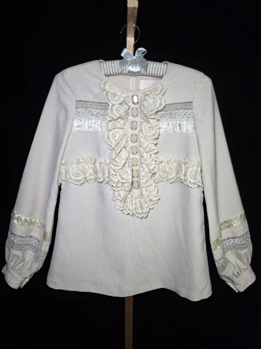 Vintage Karta Embelleshed Lace Blouse S